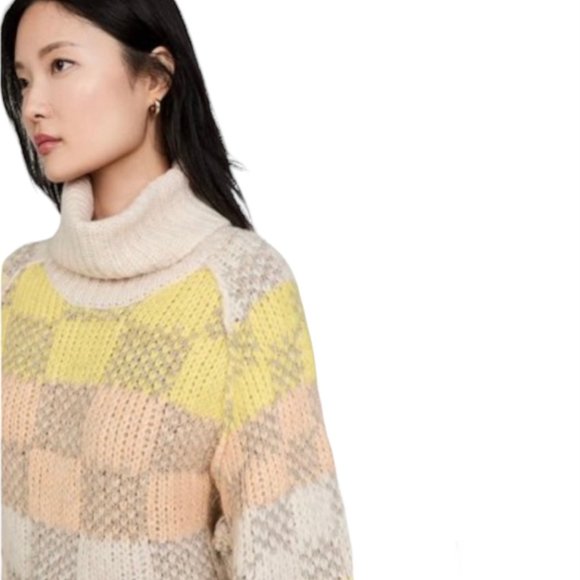 Free People Check Me Out Pullover Sweater Size Small Bright Colourful - Picture 11 of 16